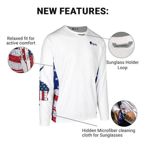 Performance Long Sleeve Shirt | American Flag | Game On