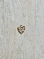 Pink Pave Heart Charm For Charm Bar & Charm Necklaces