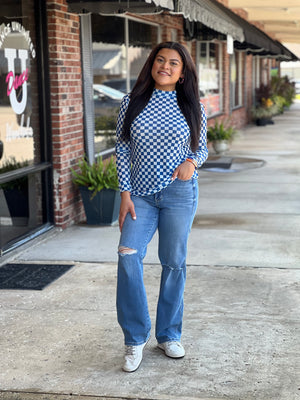 Pep Rally Mesh Blue Top