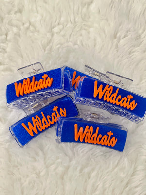 Wildcat Orange and Blue Hairclip