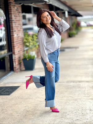 Silver Radiance Luxe Blouse