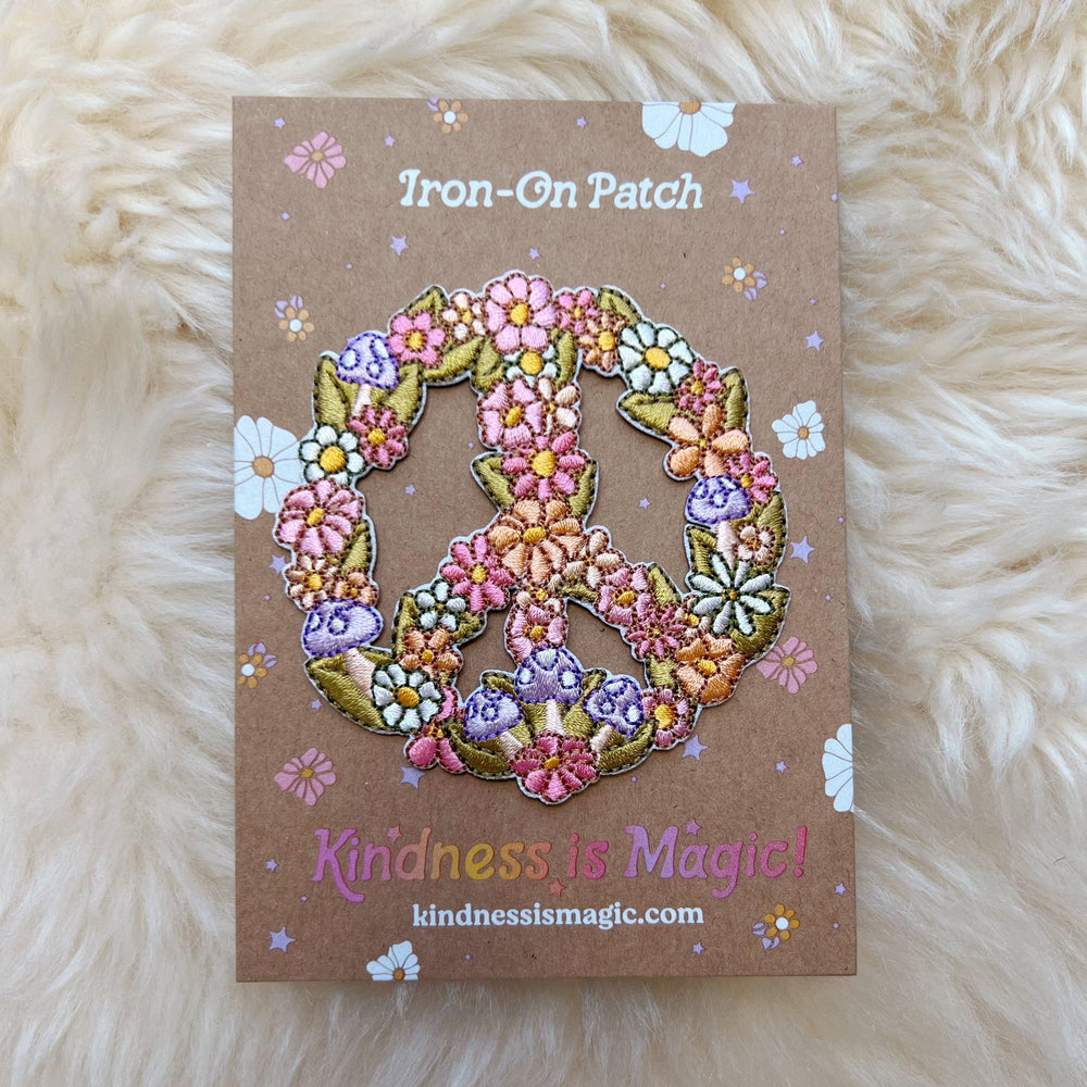 Kindness is Magic - Floral Peace Sign Patch