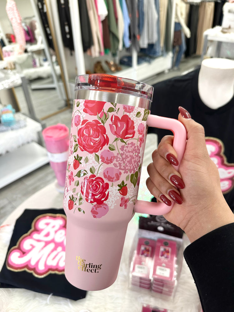 Rose Garden Straw Tumbler