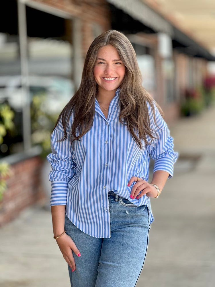 Blue Classic Button-Down Shirt