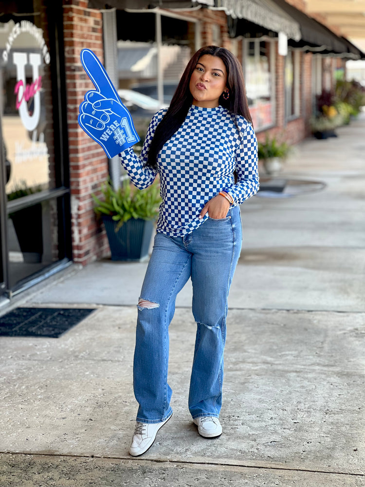 Pep Rally Mesh Blue Top