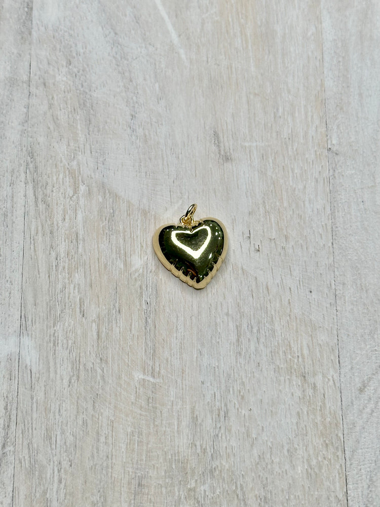 Puffy Heart Charm For Charm Necklace & Bracelet