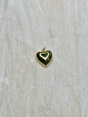 Puffy Heart Charm For Charm Necklace & Bracelet