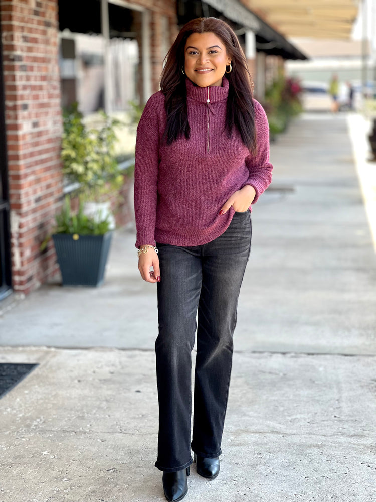 Cabernet Half Zip Sweater