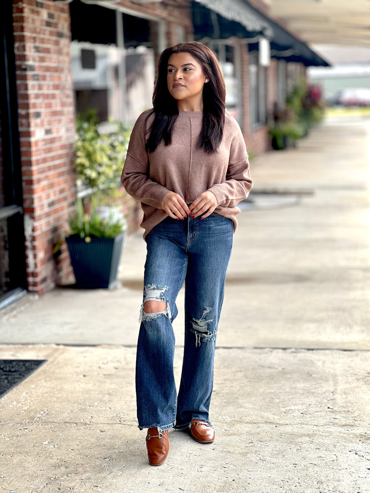 Taupe Crewneck Sweater