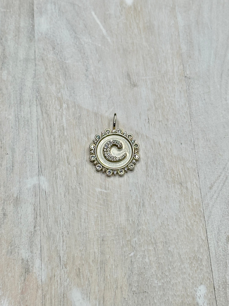 Vintage Coin Initial Charm