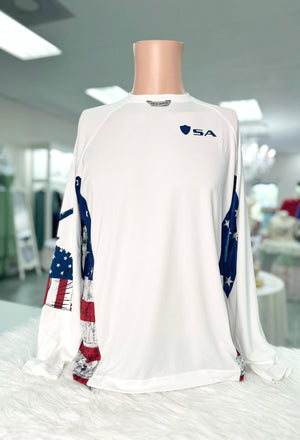 Performance Long Sleeve Shirt | American Flag | Game On