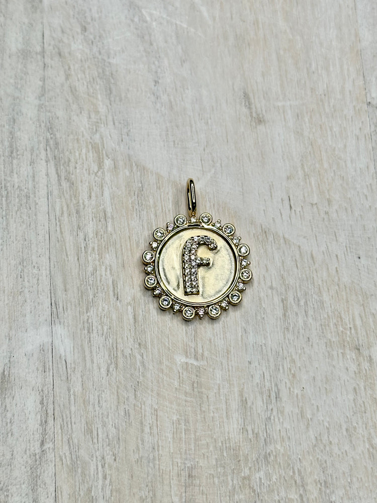 Vintage Coin Initial Charm