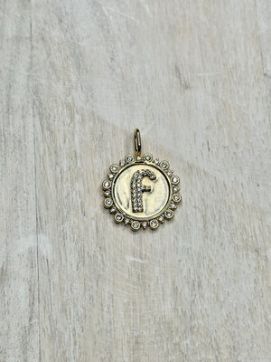 Vintage Coin Initial Charm