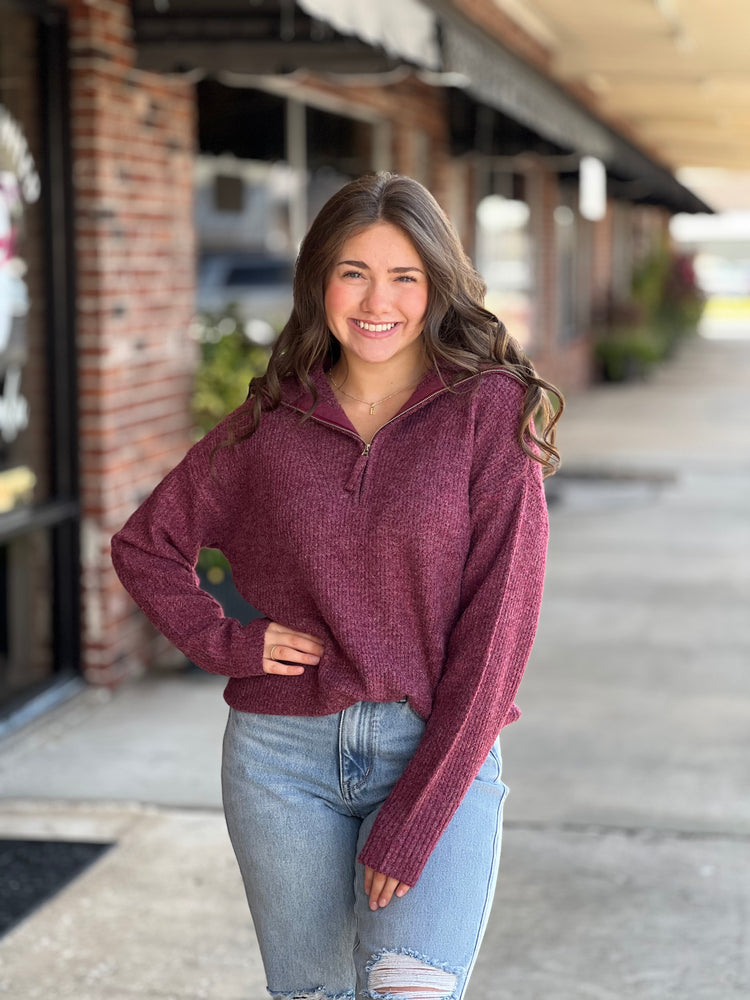 Cabernet Half Zip Sweater