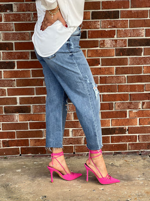 HW Crop Wide Leg Jeans