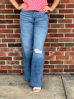 Vintage Wash Wide Leg Jeans