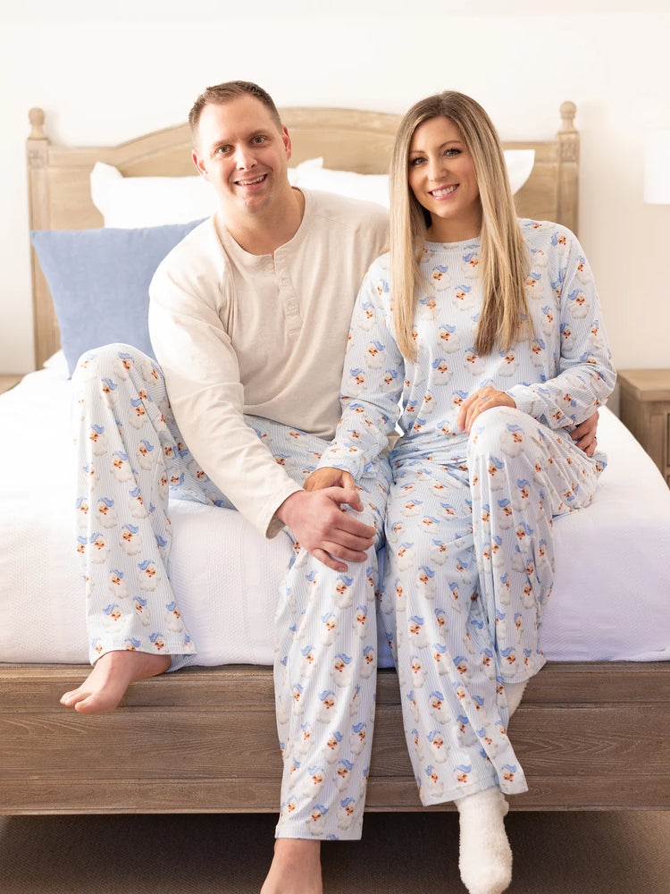 Mens Santa Baby Blue PJ Pants