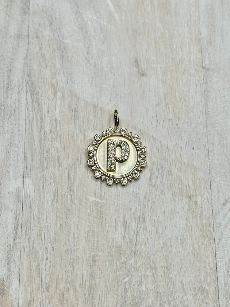 Vintage Coin Initial Charm