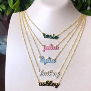 PREORDER Water Resistant Custom Cursive Enamel Necklace