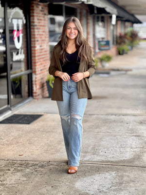 Black V Neck Sweater Top