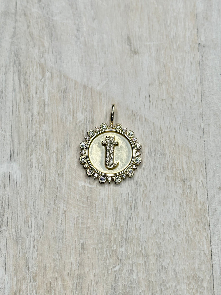 Vintage Coin Initial Charm