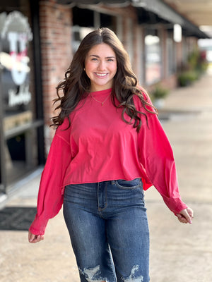 Crimson Crushed Crop Top