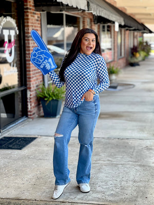 Pep Rally Mesh Blue Top