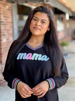 Mama Embroidered Corded Sweatshirt