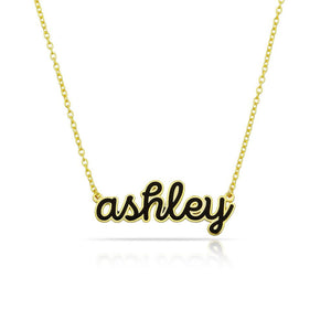 PREORDER Water Resistant Custom Cursive Enamel Necklace