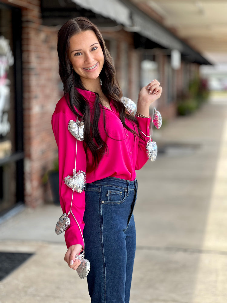 Hot Pink Fizz Luxe Blouse