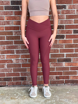 Burnt Umber Sculpt Ribbed Leggings