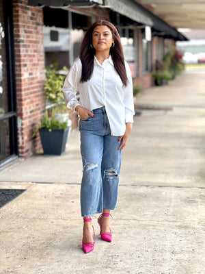 Ivory Pearl Glow Luxe Blouse