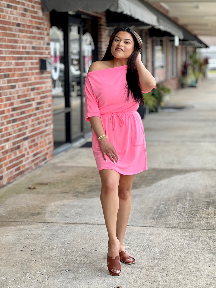 Pink French Terry Short Dress