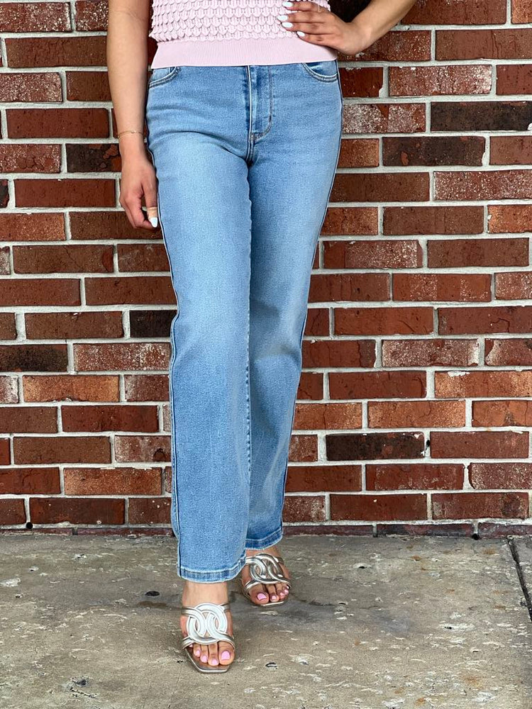 High Waist Vintage Straight Jeans