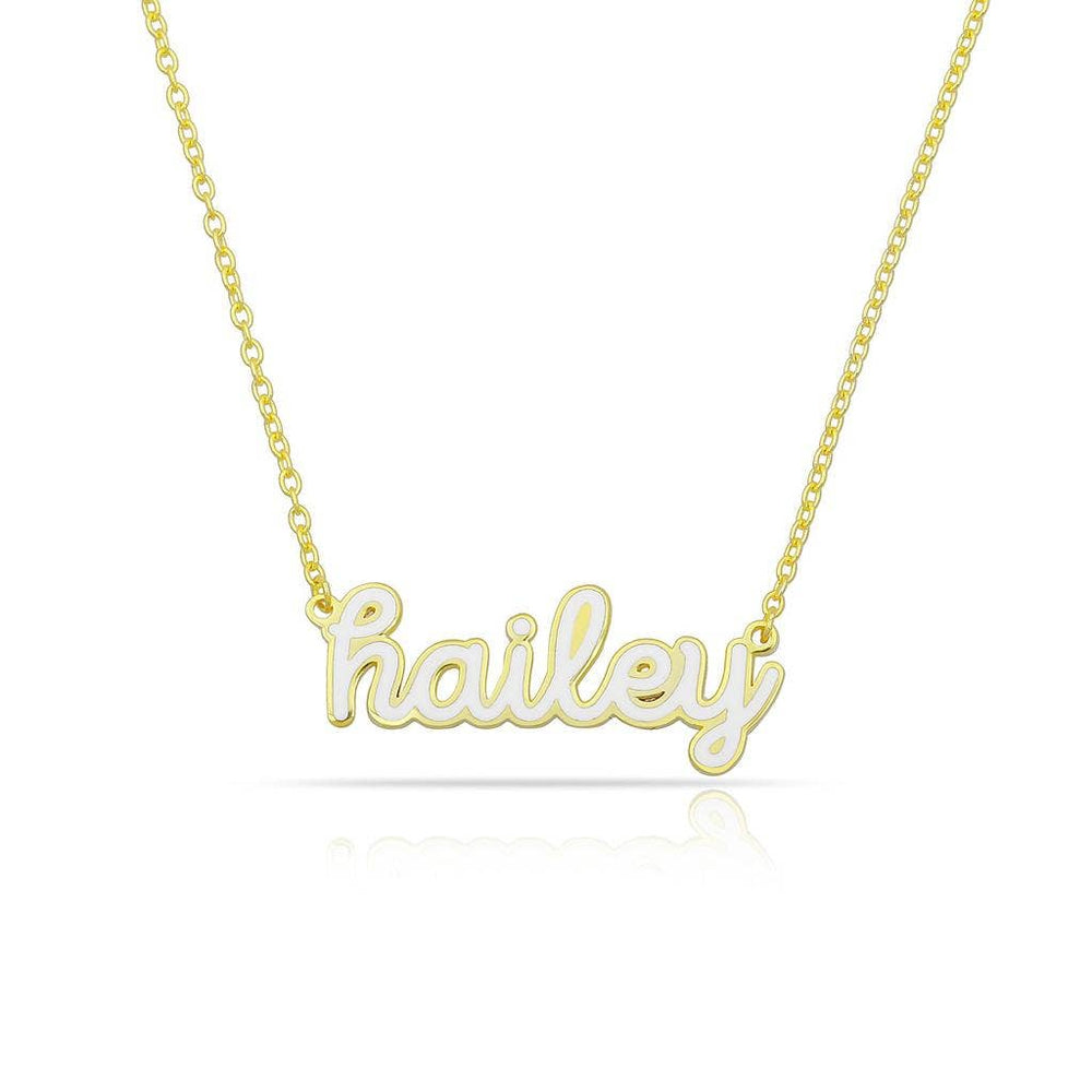 PREORDER Water Resistant Custom Cursive Enamel Necklace