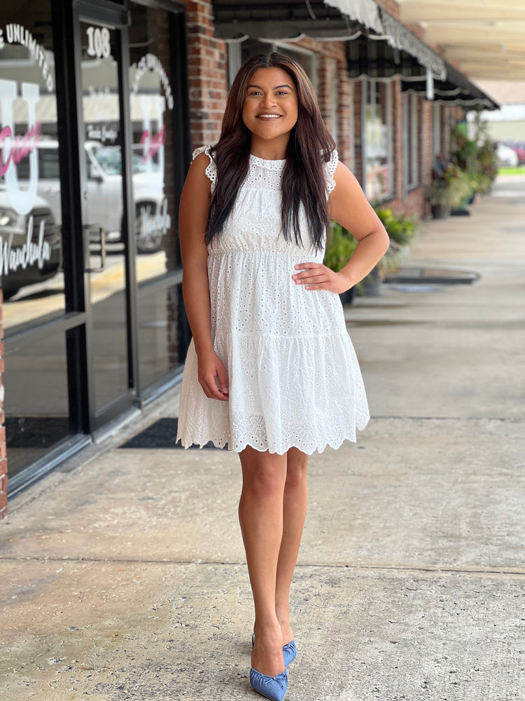 White Eyelet Dress