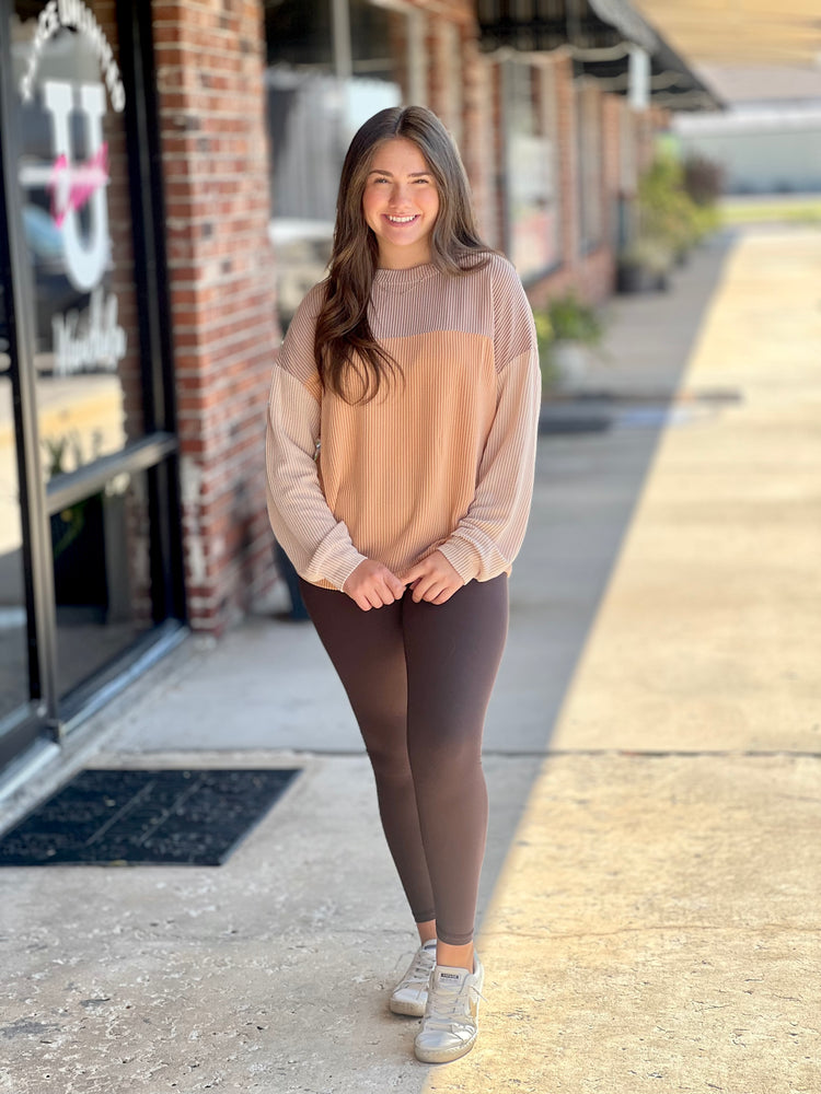 Color Block Long Sleeve Top