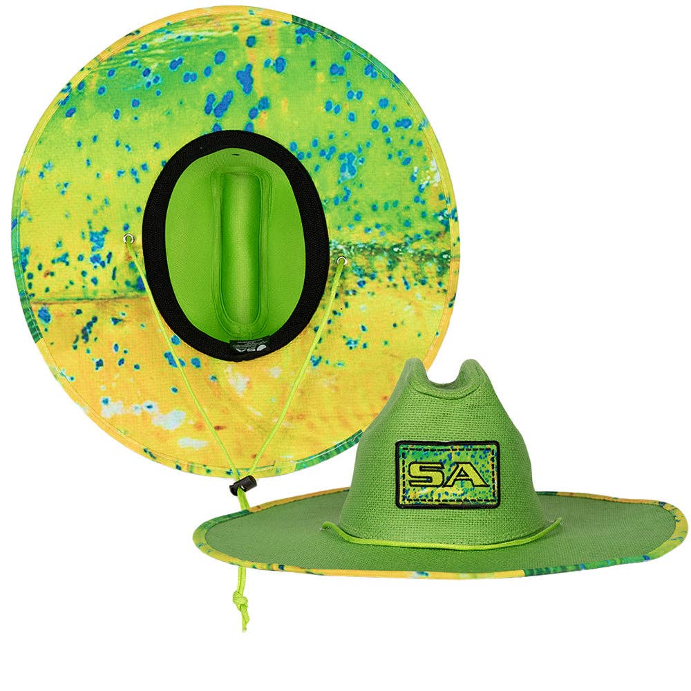 Under Brim Straw Hat | Reel Mahi | Neon Green