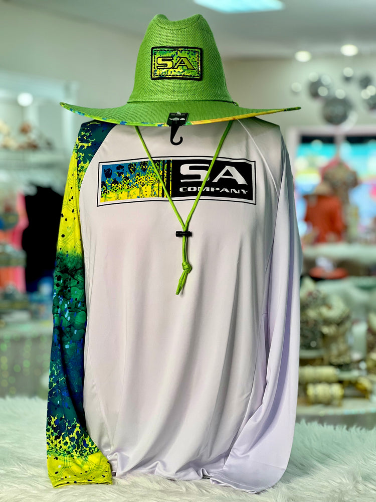 Under Brim Straw Hat | Reel Mahi | Neon Green