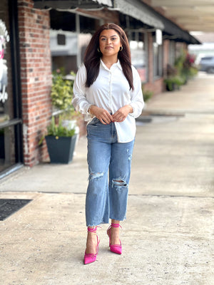 Ivory Pearl Glow Luxe Blouse