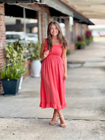 Sunset Coral Maxi Dress
