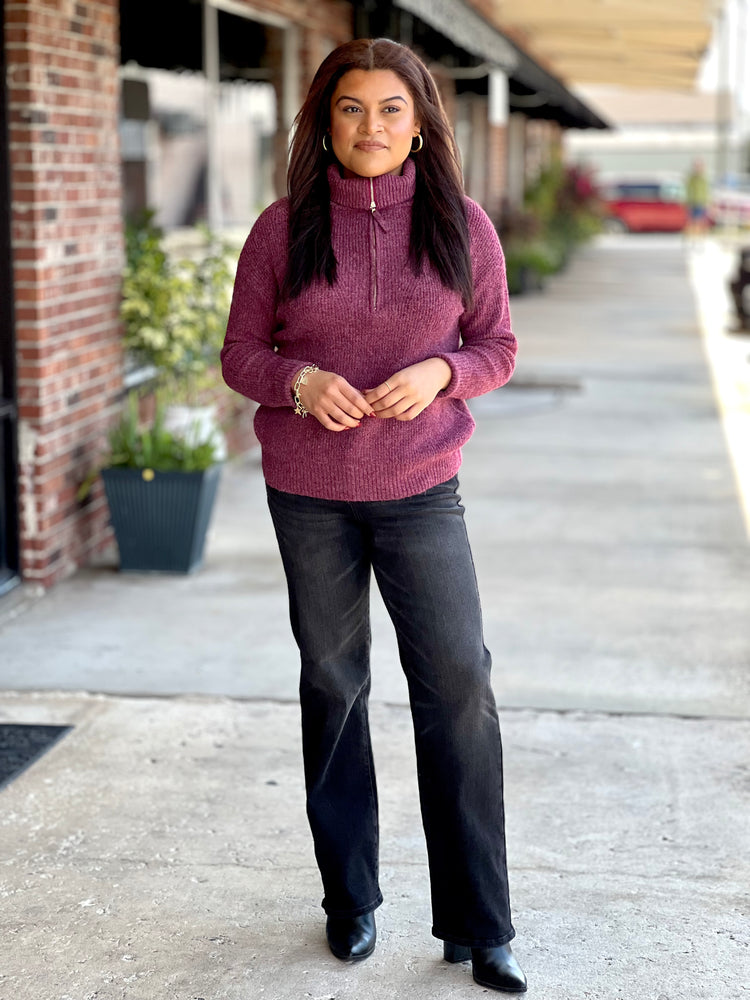 Cabernet Half Zip Sweater