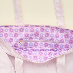 Terry Tote-Purple Check