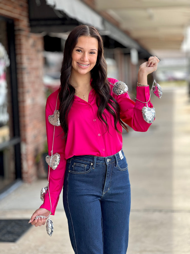 Hot Pink Fizz Luxe Blouse