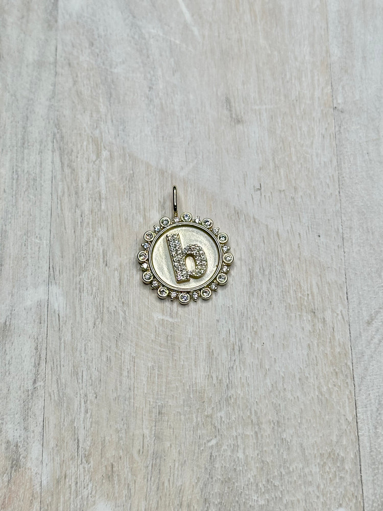 Vintage Coin Initial Charm