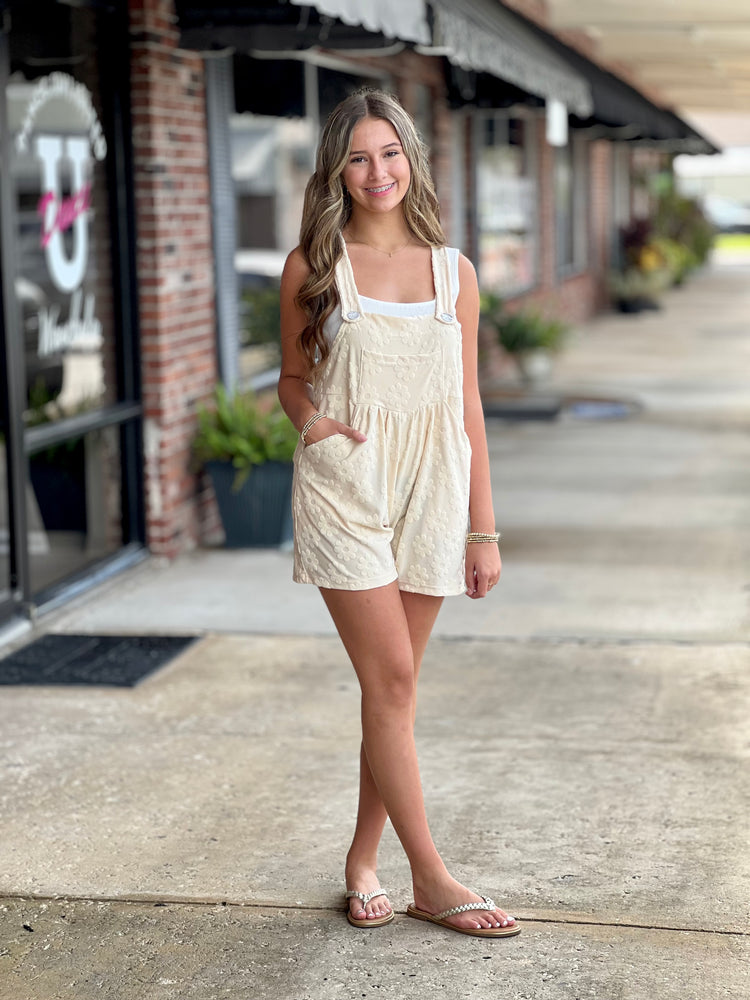 Cream Cambrie  Romper