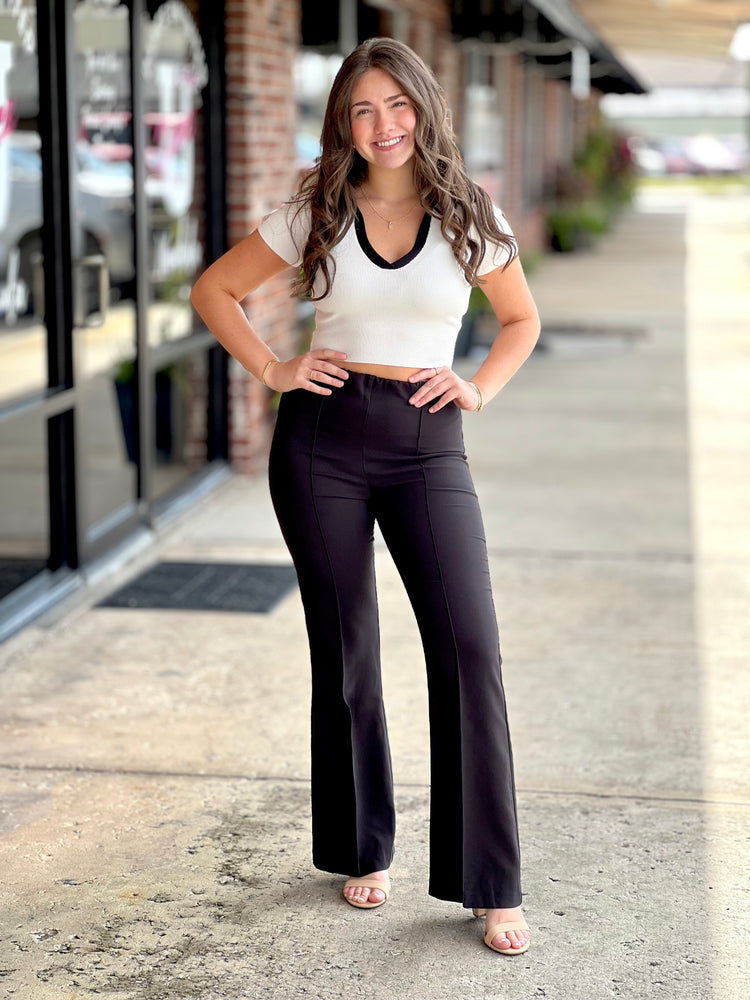 HW Black Bell Bottom Dress Pants