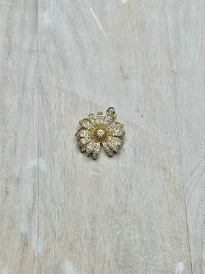 CZ Stone Daisy Charm For Charm Necklace & Bracelet