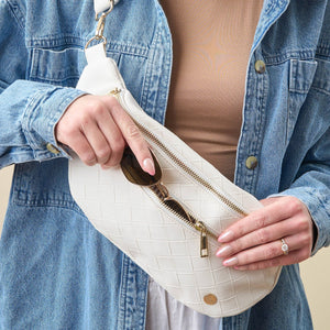 White Trendy Luxe Belt Bag