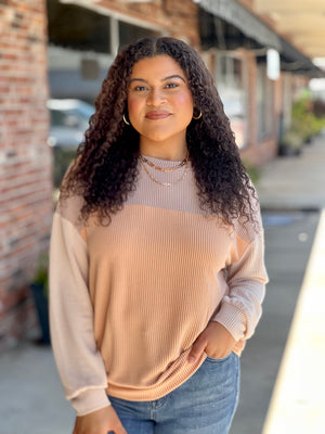 Color Block Long Sleeve Top